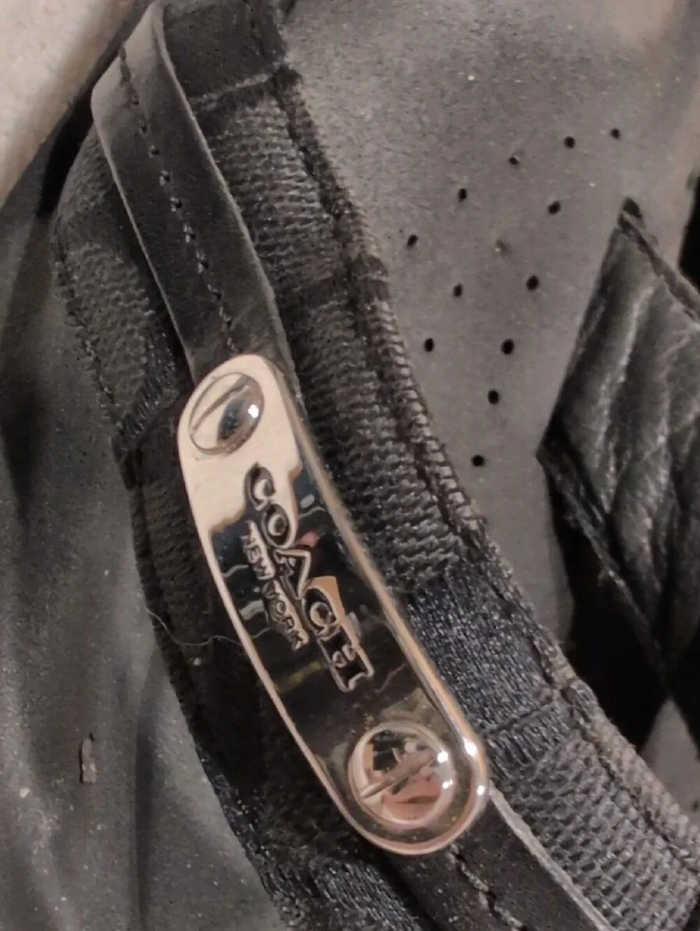 Coach black thong
